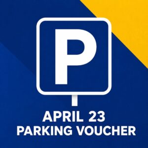 parking voucher for April 23 open house